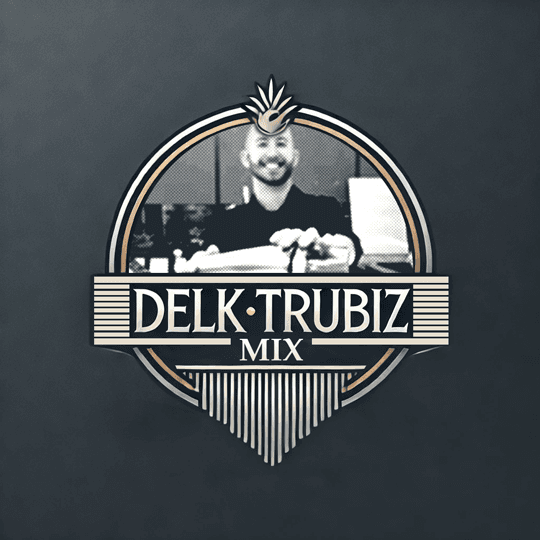 Delk Trubiz Mix logo with a bartender framed in an art deco badge.